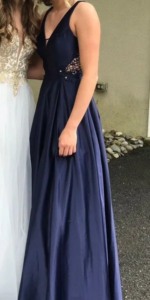 Studio Style Navy Blue Prom Dress thumbnail 1