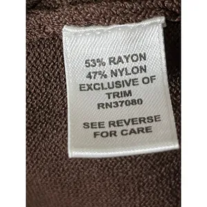 Vintage Y2K Brown Faux Wrap Top Metallic Beaded Trim 3/4 Sleeve Fairy Grunge L thumbnail 7