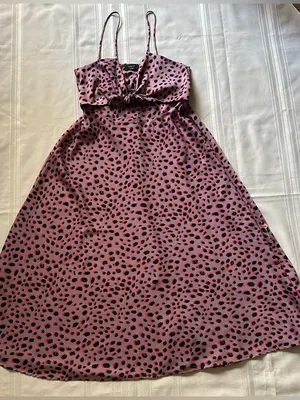 Vici Pink & Black Leopard Print Cutout Knot Maxi Dress Size L thumbnail 6