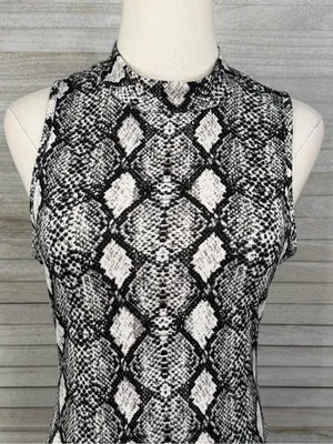 CAUTION TO THE WIND Snake Print Bodycon Sleeveless Mock Neck Maxi Dress-Medium thumbnail 2