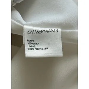 Zimmermann Silk Midi‎ Sheath Dress 2 (US 8-10) White Blue Floral Pleated Front thumbnail 4