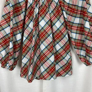 J.Crew Tartan Plaid Smocked Neck Popover Blouse Sz.XS thumbnail 5