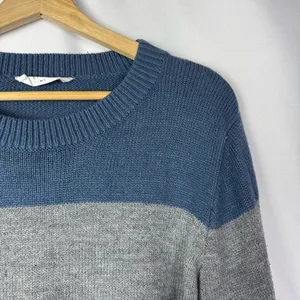 Boutique Elodie Blue &‎ Purple Stripe Colorblock Crewneck Sweater L thumbnail 4