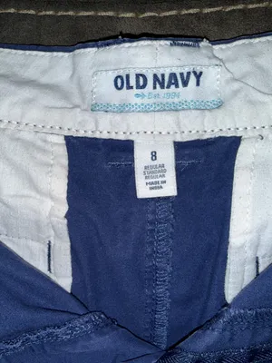 Old Navy Men's Navy Blue Flat-Front Cotton Shorts thumbnail 2