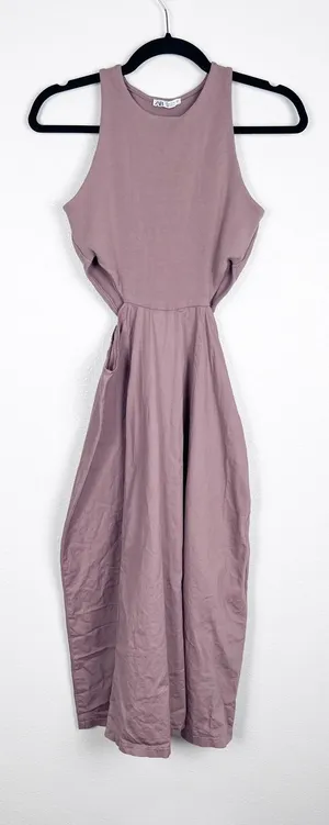 Zara Women's Cutout Sleeveless Midi Dress Sz L thumbnail 1