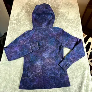 Lululemon Scuba Hoodie Full Zip Galaxy Cosmic Blue Purple Fleece Sz 8 Kangaroo thumbnail 14