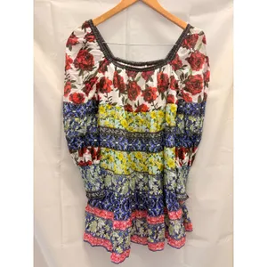 Alice + Olivia Rowen Patchwork in French Quarters‎ Floral Tunic Silk Dress XS/TP thumbnail 5