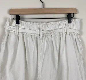 American Eagle High-Waisted Paperbag Wide Leg Pants White Women’s Size Large thumbnail 9