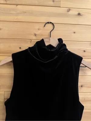 Lauren Ralph Lauren Medium Sleeveless Velvet Cowlneck Turtleneck Blouse Top thumbnail 2