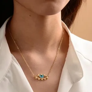 3/$30 💛 Evil Eye Pendant Necklace Gold thumbnail 1