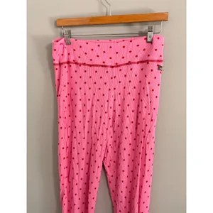 Matilda Jane Pajama Leggings‎ Womens XL Pink Red Polka Dot Thermal Waffle Knit thumbnail 3