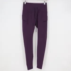 Spyder Active Womens XS Purple Cargo Pocket High Rise Drawstring Leggings thumbnail 2