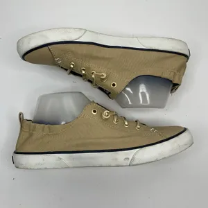 Sperry Size 9 Top‎ Sider Seacoast Tan Gold Lace Up Fashion Sneaker Shoes Women’s thumbnail 4