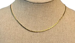 Vintage Gold Tone Cobra Chain Necklace thumbnail 1