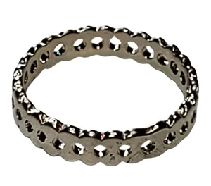 Silver Tone Abstract Ring Sz 8.5 Minimalist Basic Unsigned thumbnail 1