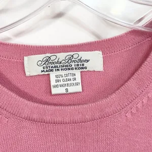 Brooks Brothers‎ Small Top Cotton Knit Short Sleeve Crew Neck Pink 1377 thumbnail 3
