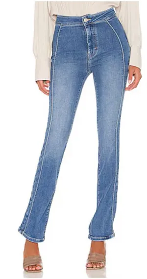 We The Free People Cross My Heart Slim Straight High Rise Jeans Size 28 thumbnail 1