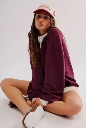 We the Free Sweatshirt Classic Crew Colorblock Size Small NEW thumbnail 1