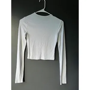 Abercrombie & Fitch White Ribbed Long Sleeve Top - XS thumbnail 3