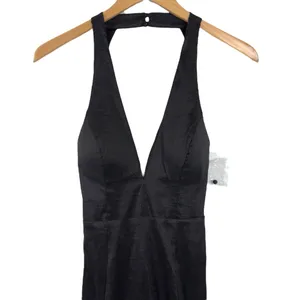 Windsor Black V-Neck Sleeveless Formal Halter Gown Maxi Dress Size Small thumbnail 3