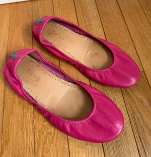 Tieks Fuchsia Pink Leather Ballet Flats Womens 7 thumbnail 1