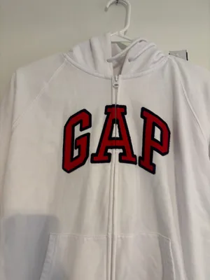 White GAP zip up jacket thumbnail 2
