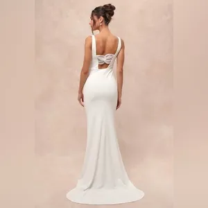 NEW LULUS Regal Classic White Sleeveless Twist-Back Maxi Dress SZ SMALL thumbnail 13