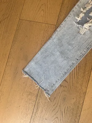 Garage Light Blue Distressed Straight Leg Jeans thumbnail 5