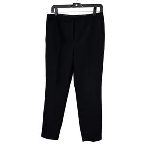 ZARA BASIC Collection Black trousers zip hem Back stripe straight leg size Lg The ZARA BASIC Collection Black trousers are stylish dress pants in size L with a zip hem feature and back stripe accents. Made from a fabric blend of blended polyester, these pants have a straight leg style and pockets for added convenience. Perfect for casual occasions in the summer, fall, and spring, these trousers are machine washable for easy care. The black pants with stripes offer a city-inspired theme, making them a versatile and chic addition to any woman's wardrobe. thumbnail 2