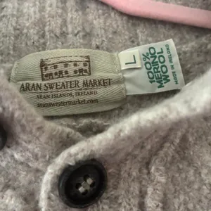 Aran Sweater Market 100% Merino Wool Funnel Neck Pullover Sweater Size L thumbnail 3
