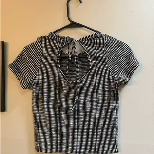 Caution To The Wind Monochrome Grid Short Sleeve Top thumbnail 2