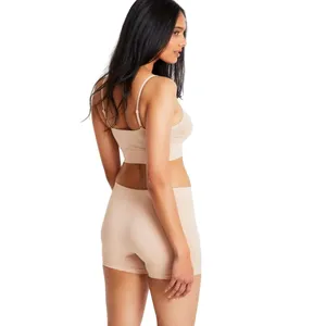 NWT State Of Day Womens Seamless Slip High Cut Boyshorts Light Beige Brown XS thumbnail 2