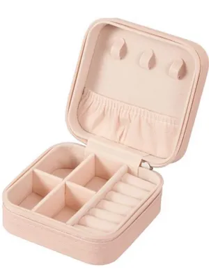 Compact Travel Jewelry Box in Light Pink thumbnail 1