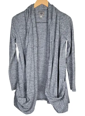 UGG Australia Womens‎ Cardigan Sweater Duster Open Front Pockets Blue Grey M thumbnail 1