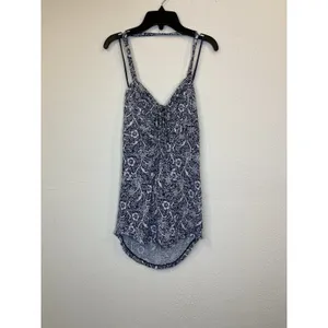 Free People Hula Tank Top Floral Blue Size Large thumbnail 5