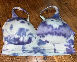 Victoria’s Secret blue tie dye padded Bralette size M thumbnail 1
