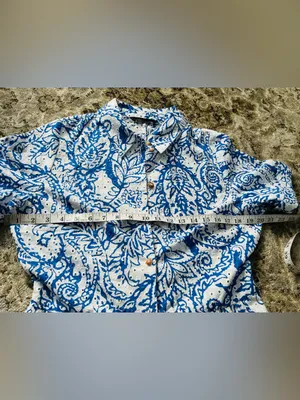 Zara Blue and White Paisley Button-Up Midi Dress 💙 thumbnail 8