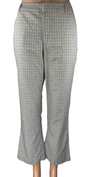 Abercrombie & Fitch Multicolor Plaid Mid Rise Flared Bootcut Trousers Pants Sz S thumbnail 1