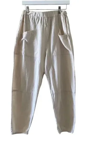 Zanzea Collection Ivory Elastic Waist Pull On Wide Leg Y2K Capri High SZ L #1274 thumbnail 1