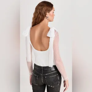 NWT Intimately Free People Tongue Tied Body Suit Sz L Ivory Neutral Boho Chic thumbnail 7