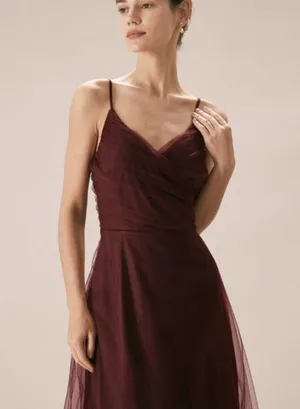 RIHOAS The Wine Red V Neck Mesh Wrap Maxi Dress 04 thumbnail 5