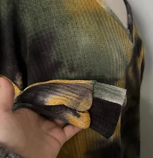 BiBi Black Yellow Green Tie Dye Waffle Knit Shirt thumbnail 9