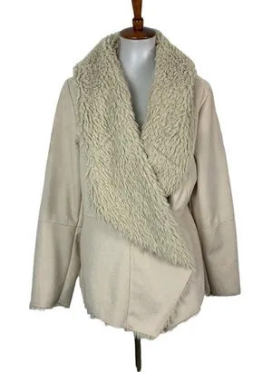 Altar’d‎ State Jacket Large Tan Faux Suede Cottagecore Soft Moto thumbnail 1