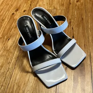 Nine West white open toe heels thumbnail 2