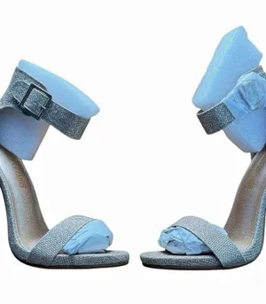 Dream Pairs Elegantee-N Women's Size 7 Silver Glitter Ankle Strap Stiletto Heels thumbnail 1