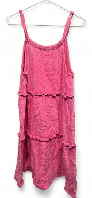 Pink Tiered Gauze Sundress thumbnail 1
