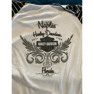 Women's Harley-Davidson Incremental Delusions Striped Shirt Top S Lawless HD FL thumbnail 8