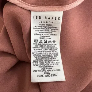Ted Baker Esta Blush Pink Satin Cowl Cold Shoulder Midi Dress Size 0 thumbnail 9