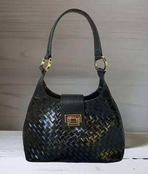 Marc & Marc by Shariff leather bsketweave handbag thumbnail 1