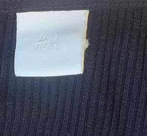 H&M Black Ribbed Square Neck Long Sleeve Top thumbnail 3